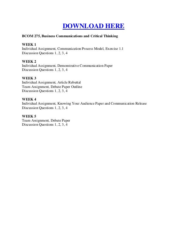 critical thinking in business communication critical thinking in business communication